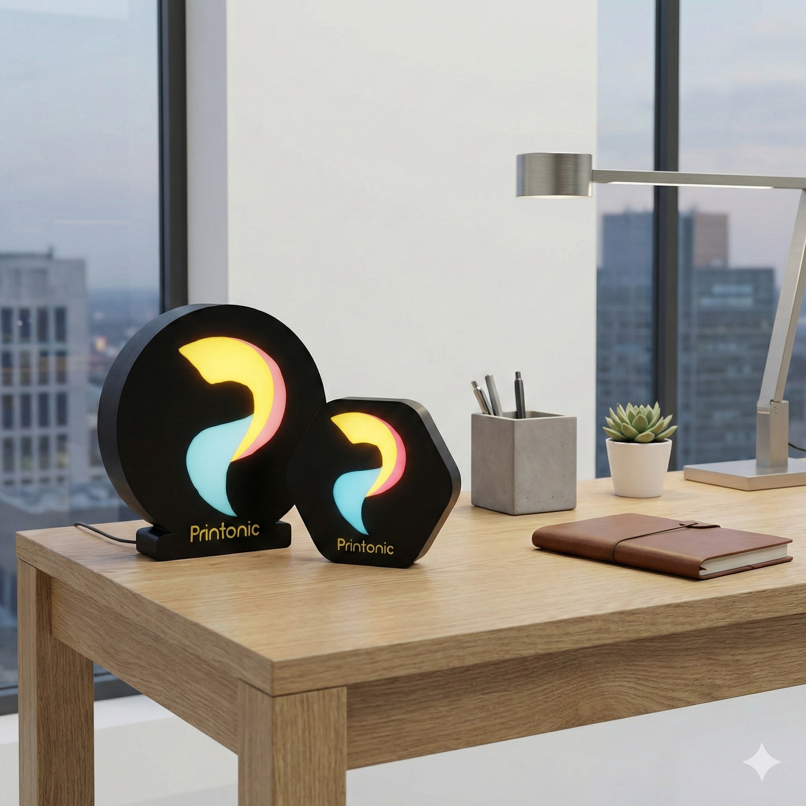 Lampara Velador 3D con Logo