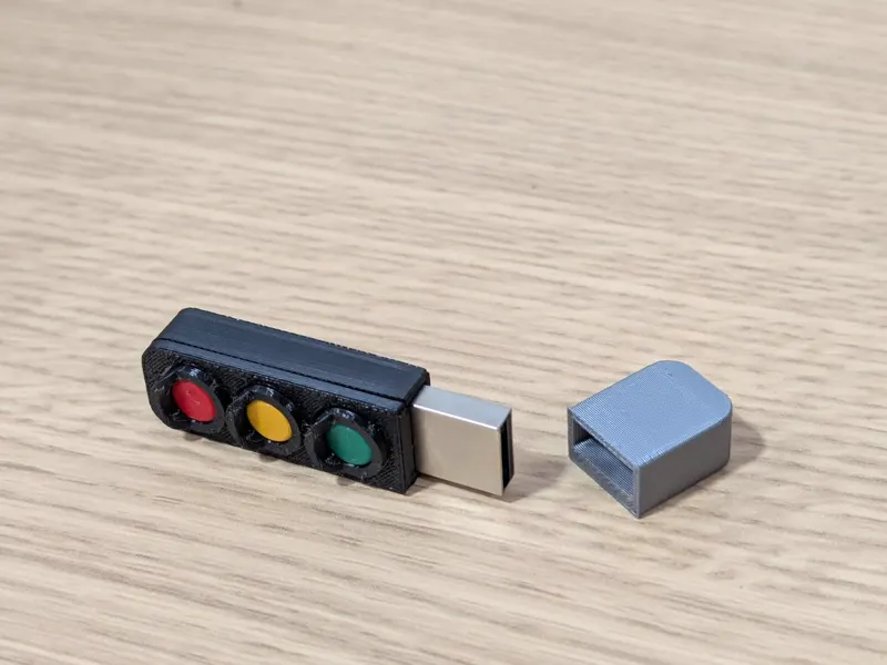 Llavero con forma de semáforo y pendrive USB integrado, impreso en 3D para Autotrol